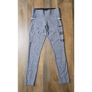 VS Pink Women's Ultimate Heathered Grey Pockets Mid Rise Logo Leggings Sz Small